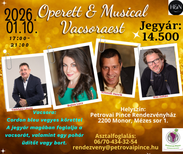 Operett & Musical Vacsoraest